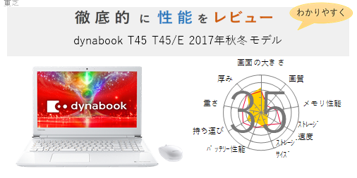 評価35点】dynabook T45 T45/E 2017年秋冬モデル を徹底的にレビューし 