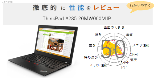 評価51点】ThinkPad A285 20MW000MJP を徹底的にレビューしてみた 