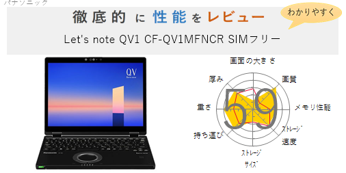 PC/タブレット ノートPC 評価68点】Let's note QV1 CF-QV1MFNCR SIMフリー を徹底的にレビュー 
